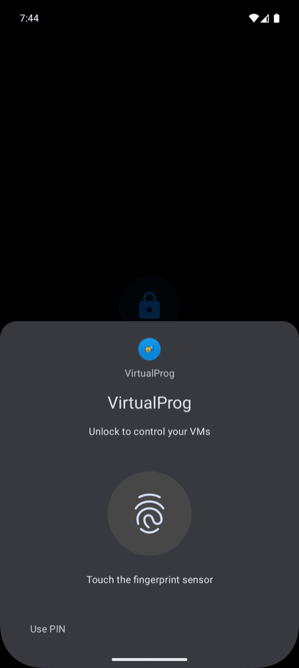Android biometric prompt unlocking VirtualProg