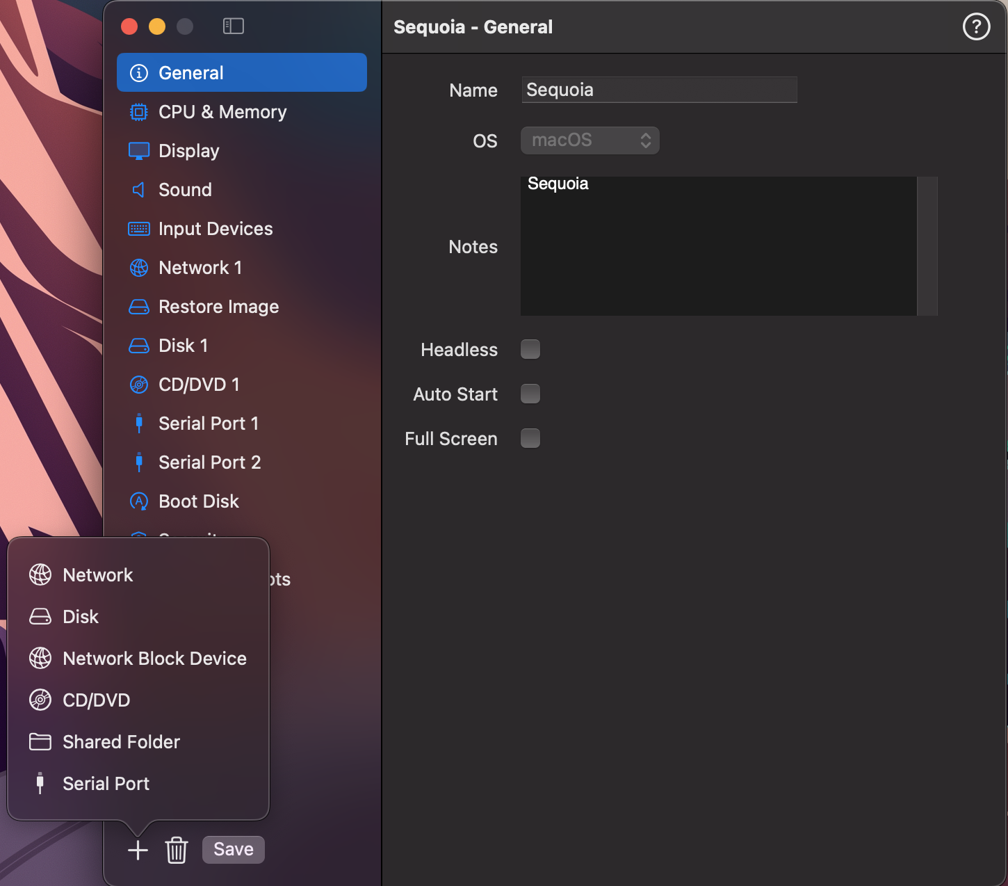 Configuration Screen