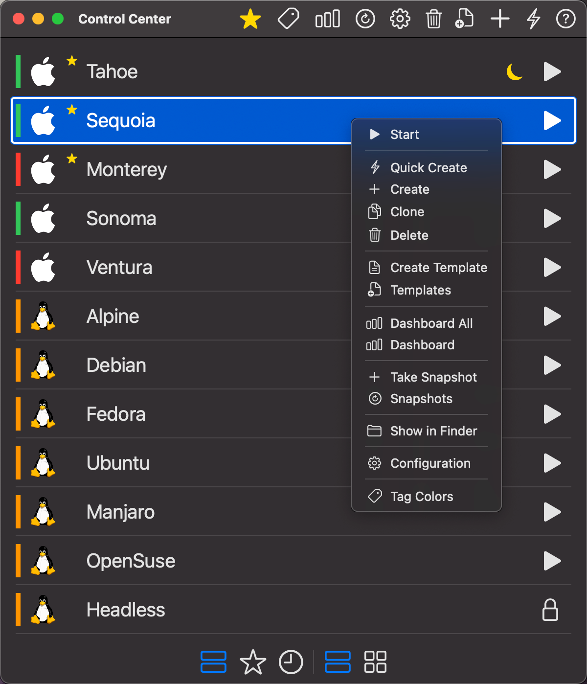 Control Center - Idle