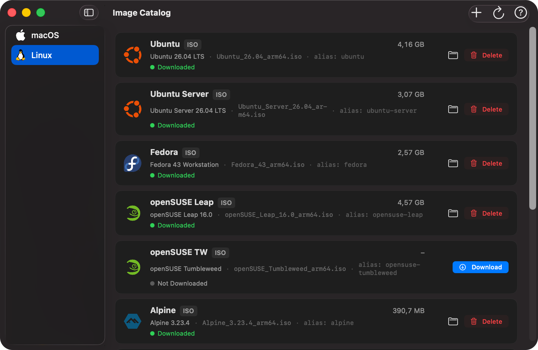 Image Catalog — Linux
