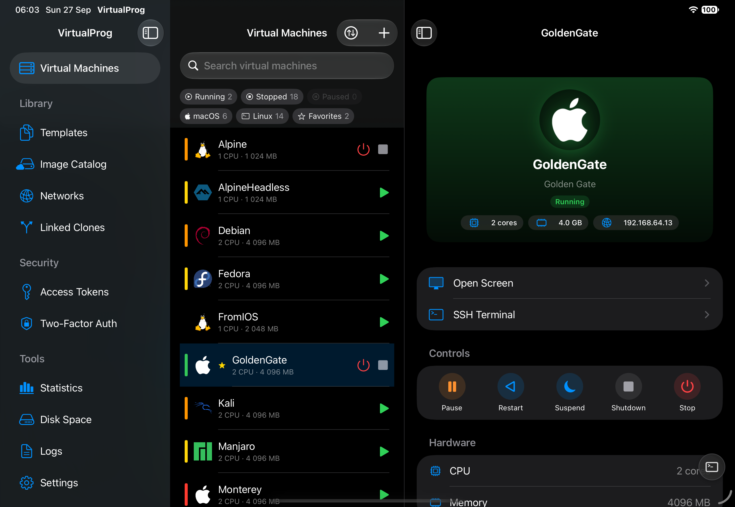 VirtualProg for iOS on iPad