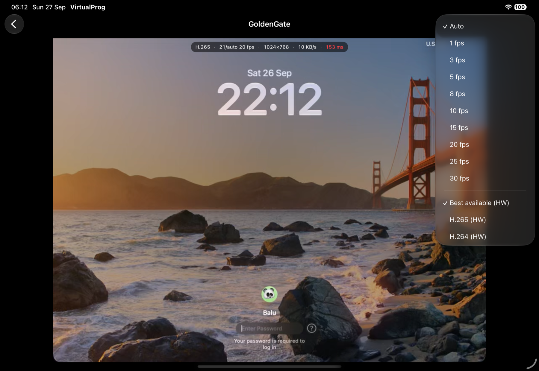 Live Screen with stream settings