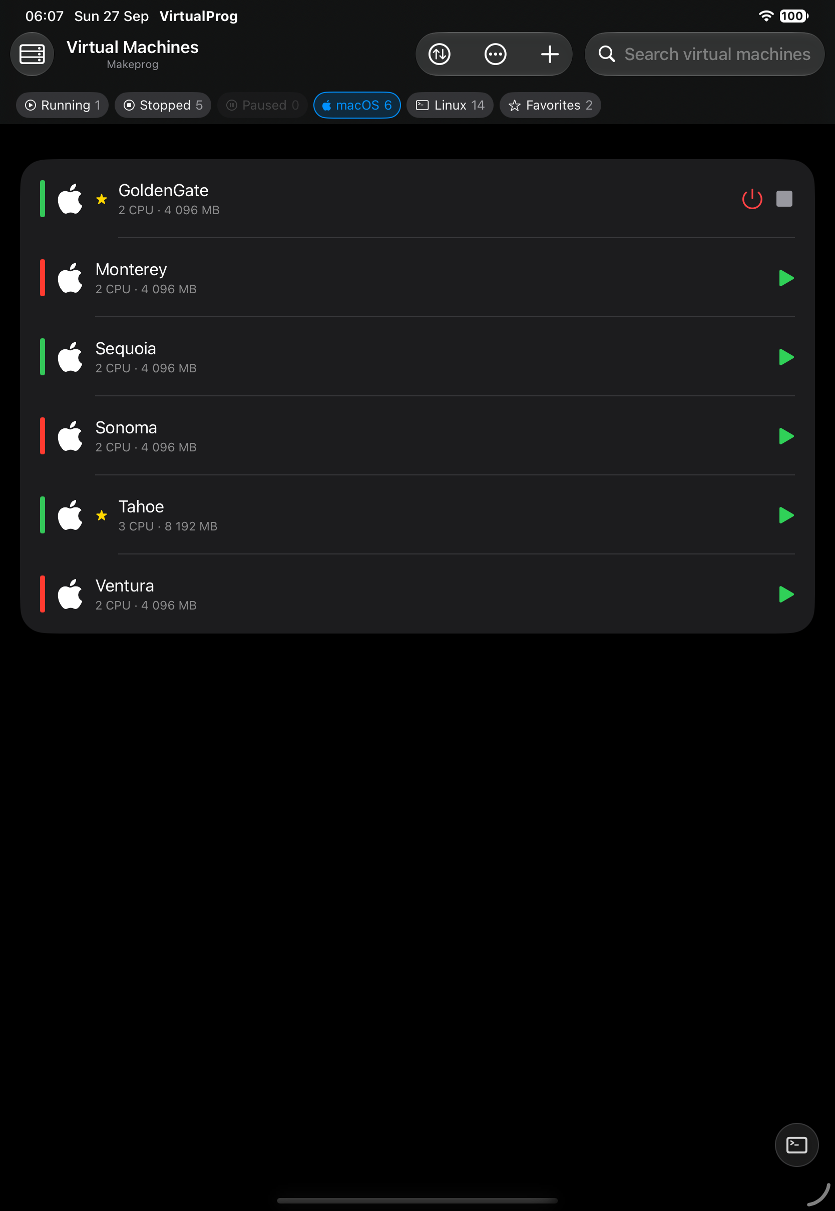Virtual Machines on iPad