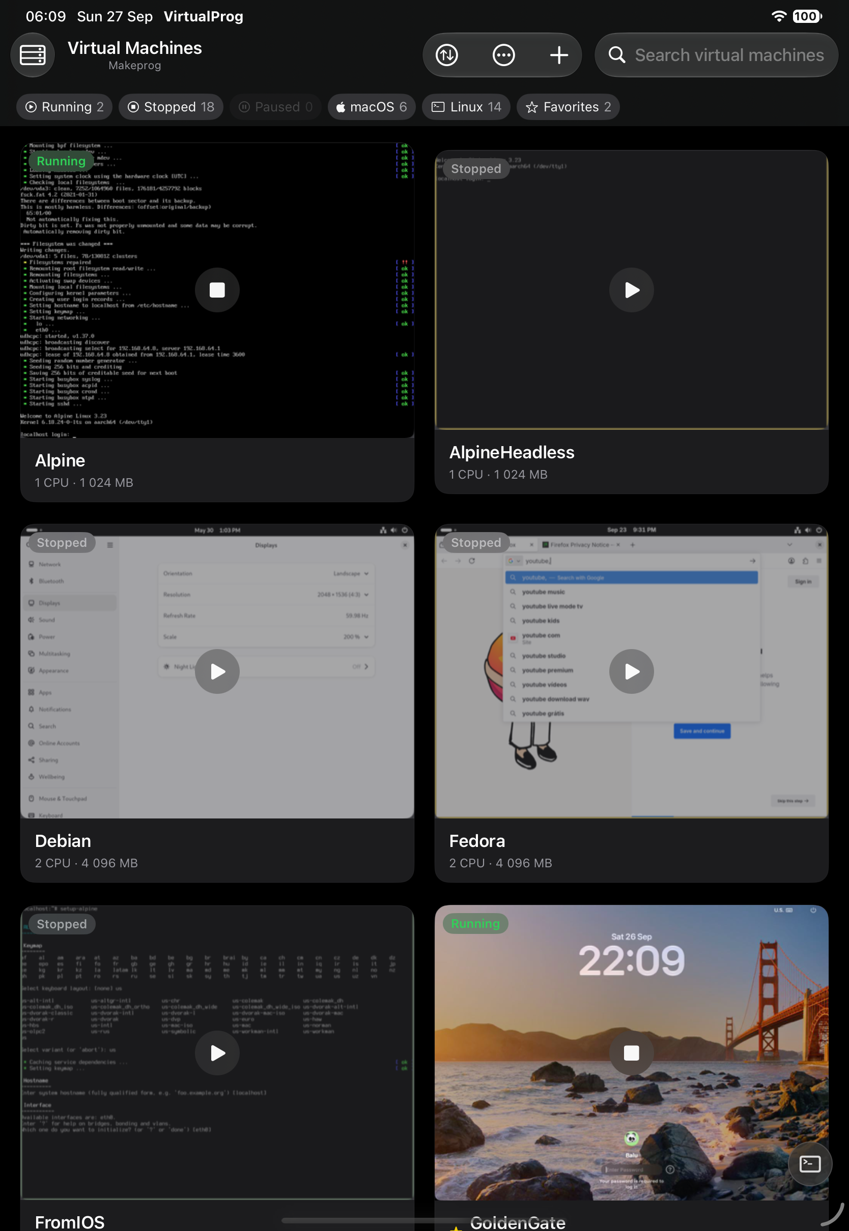 Grid view