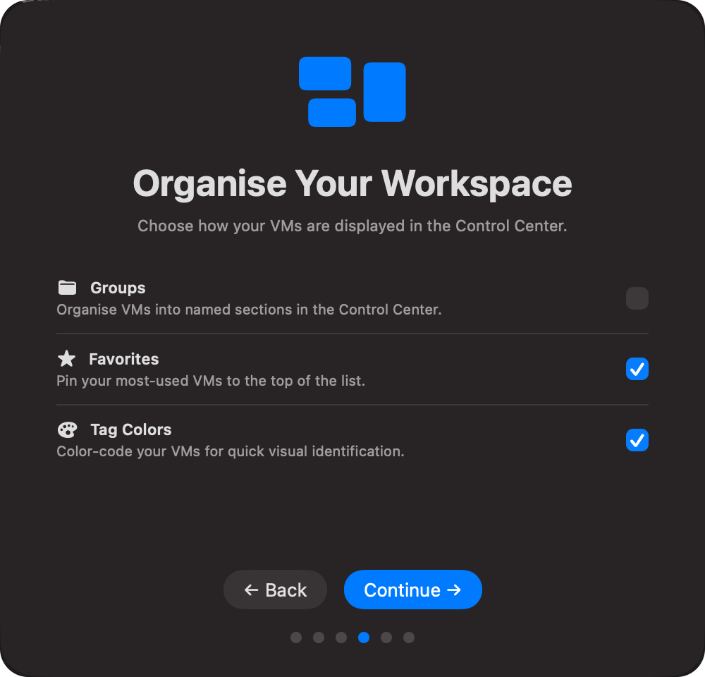 Onboarding — Organise