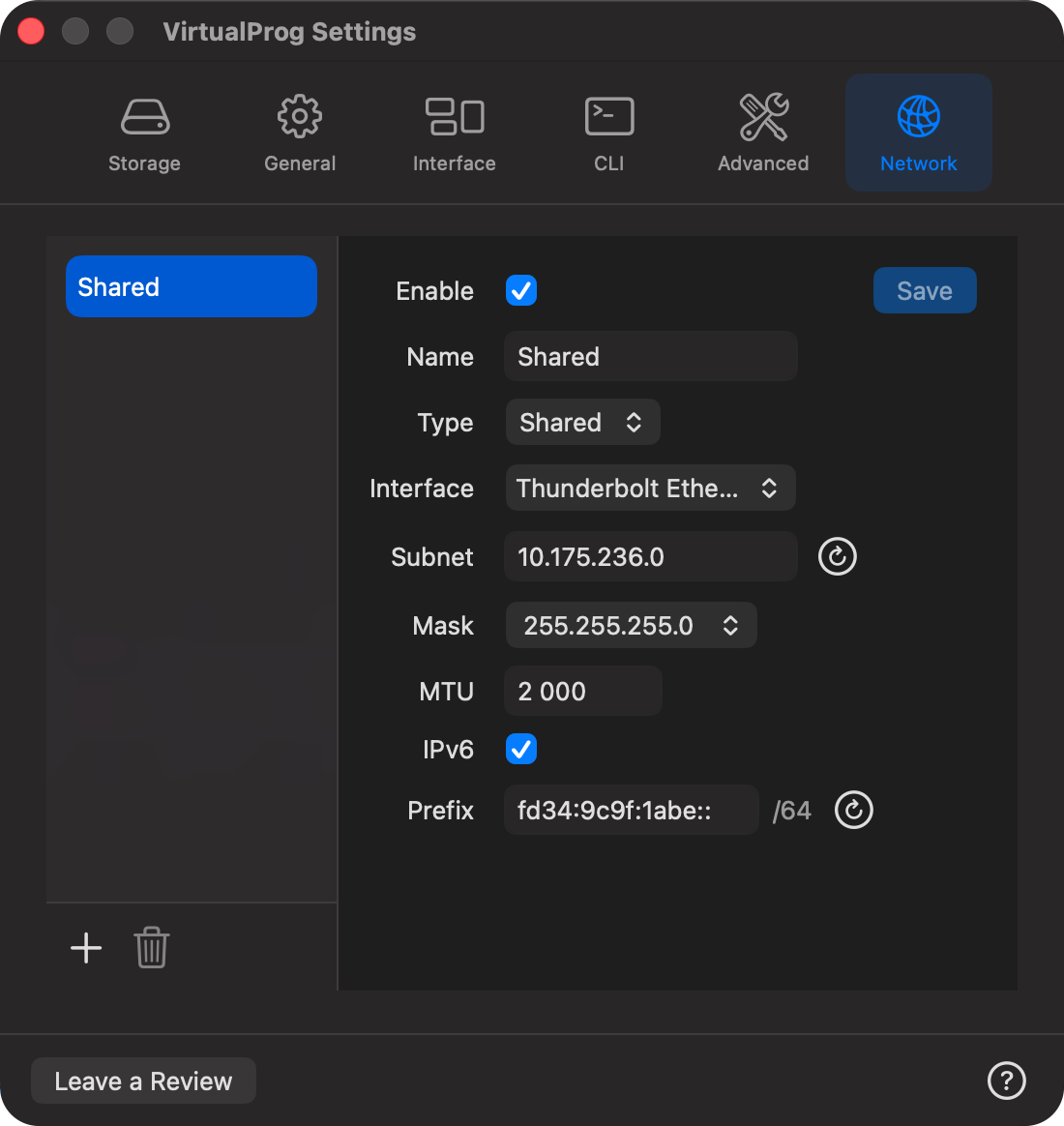 Settings Network