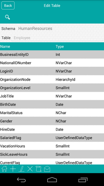 SqlServer Android Screenshot 5