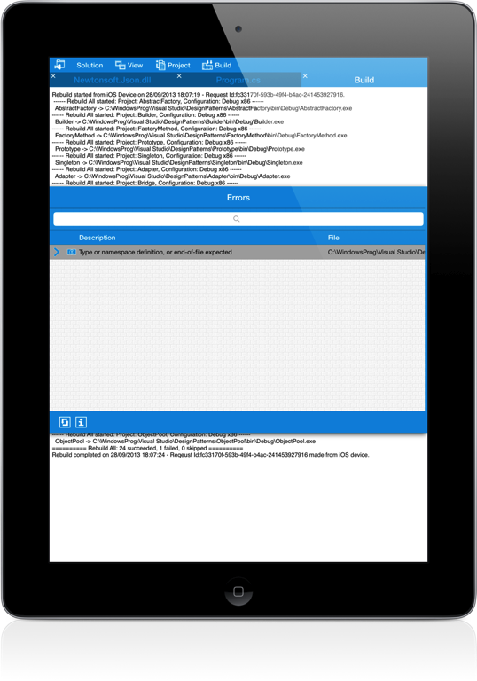 VisualStudio iPad Screenshot 5