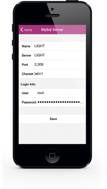 MySql iPhone Screenshot 1