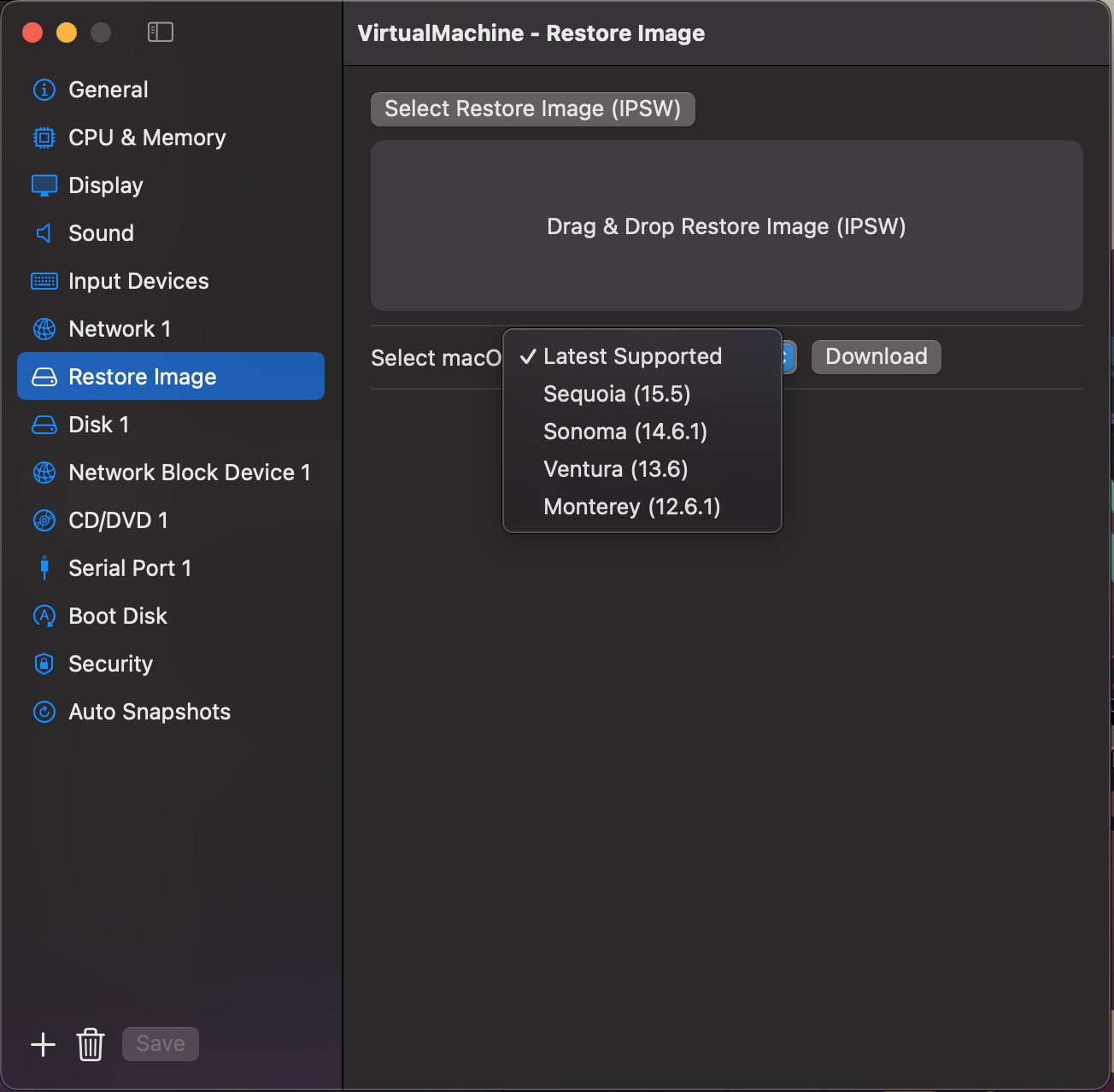 Restore Image Section