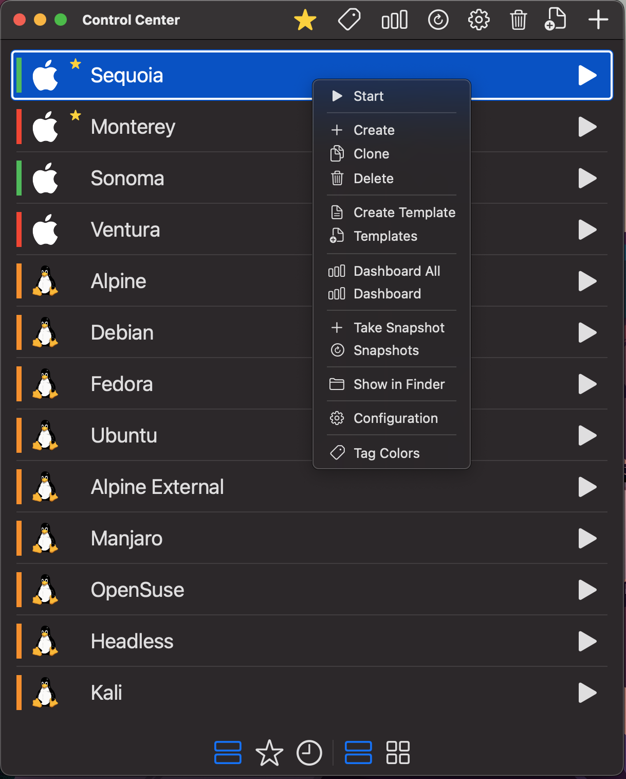 Control Center - Idle