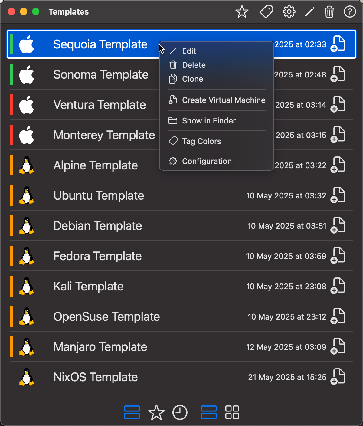 Templates Window